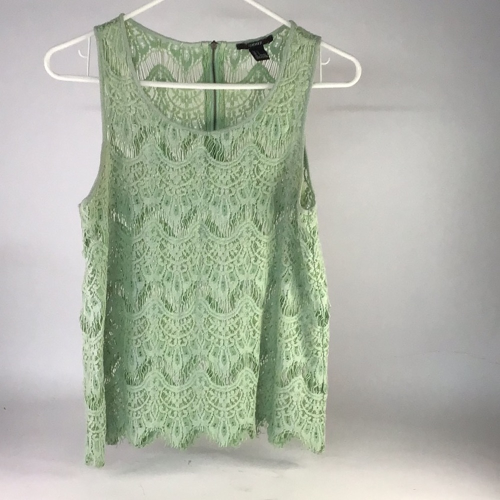 Green crochet tank